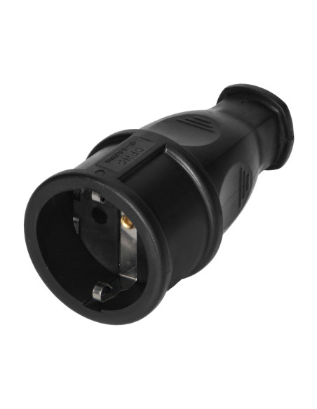Gniazdo warsztatowe 2P+Z Schuko  z wygodnym chwytem, czarne