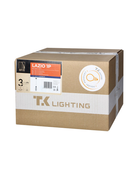 LAZIO 1P, lampa wisząca, E27  max.15W, czarna