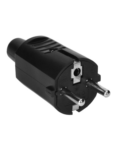 Wtyczka warsztatowa 2P+Z Uni-Schuko, czarna
