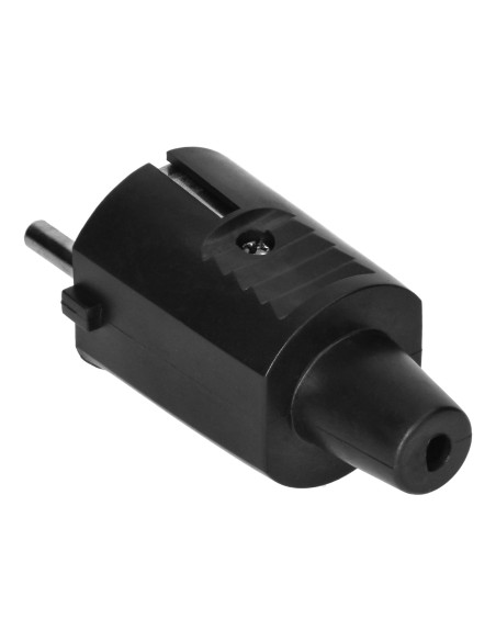 Wtyczka warsztatowa 2P+Z Uni-Schuko, czarna