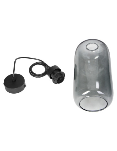 LAZIO 1P, lampa wisząca, E27  max.15W, czarna