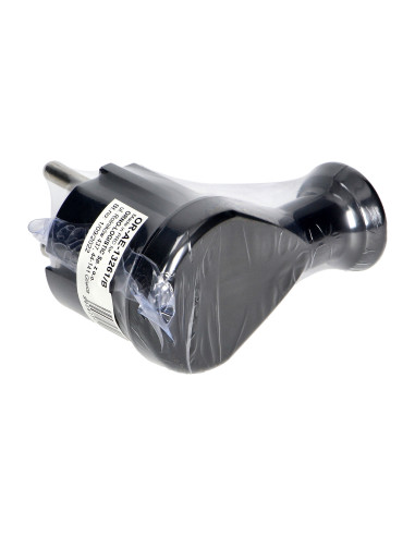 Wtyczka kątowa 2P+Z, Uni-Schuko, czarna