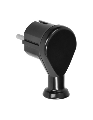 Wtyczka kątowa 2P+Z, Uni-Schuko, czarna