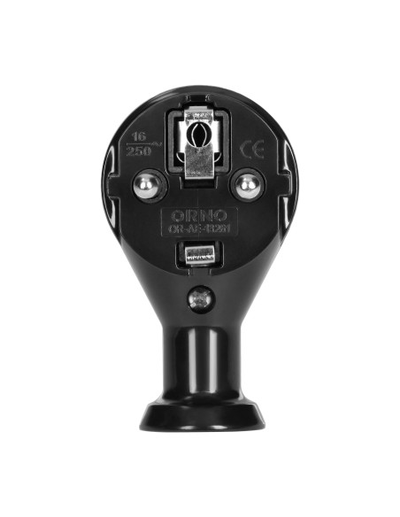 Wtyczka kątowa 2P+Z, Uni-Schuko, czarna