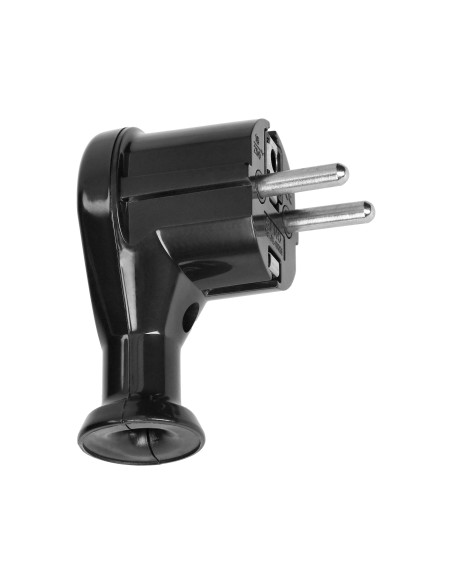 Wtyczka kątowa 2P+Z, Uni-Schuko, czarna, 24 szt.