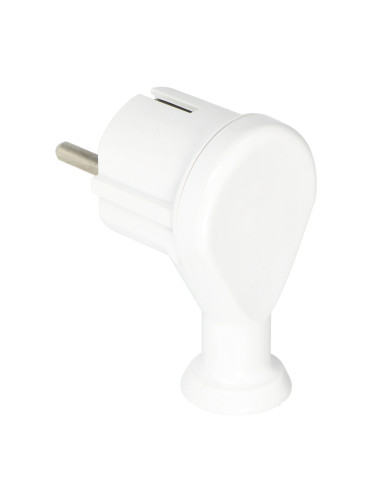 Wtyczka kątowa 2P+Z, Uni-Schuko, biała