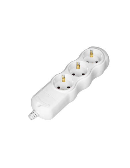 Rozgałęźnik 3x2P+Z Schuko, biały