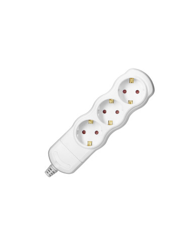 Rozgałęźnik 3x2P+Z Schuko, biały