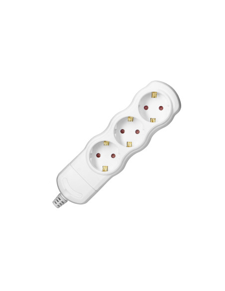 Rozgałęźnik 3x2P+Z Schuko, biały