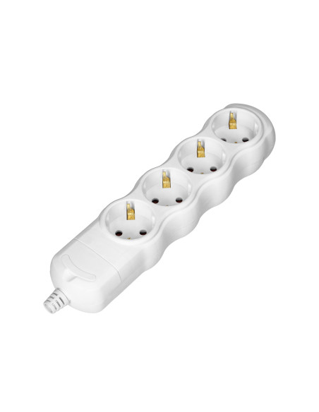 Rozgałęźnik 4x2P+Z Schuko, biały