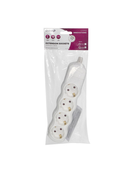 Rozgałęźnik 4x2P+Z Schuko, biały