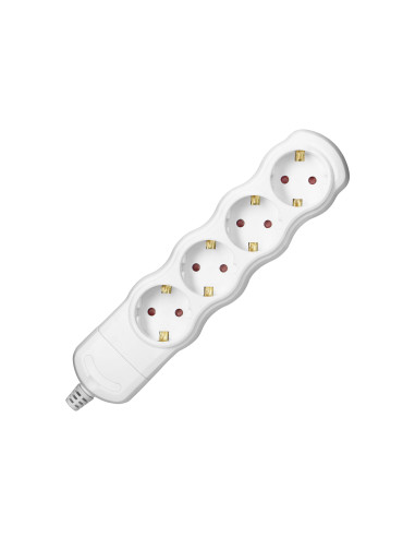 Rozgałęźnik 4x2P+Z Schuko, biały