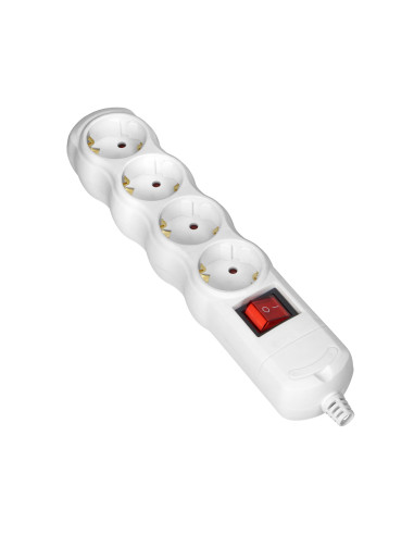 Rozgałęźnik z wyłącznikiem 4x2P+Z Schuko, biały