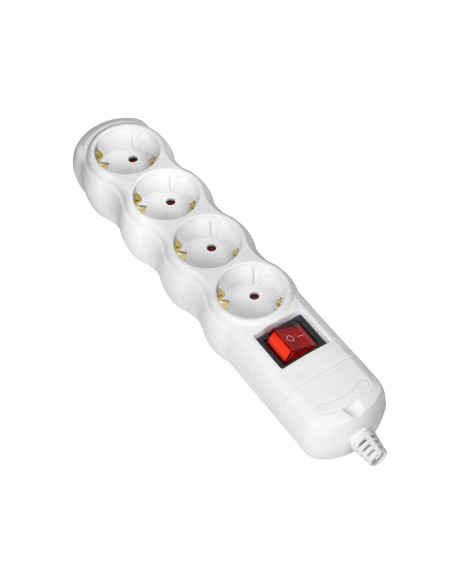 Rozgałęźnik z wyłącznikiem 4x2P+Z Schuko, biały