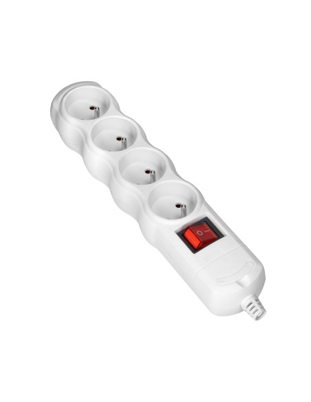 Rozgałęźnik wielogniazdowy 4x2P+Z z wyłącznikiem, biały