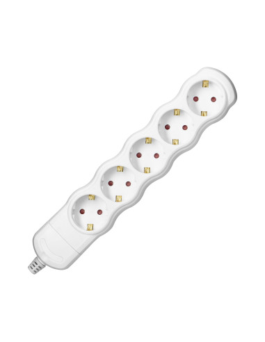 Rozgałęźnik 5x2P+Z Schuko, biały
