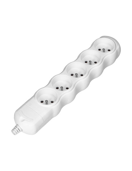 Rozgałęźnik 5x2P+Z, biały