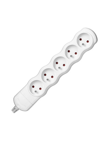 Rozgałęźnik 5x2P+Z, biały