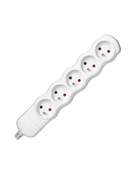 Rozgałęźnik 5x2P+Z, biały