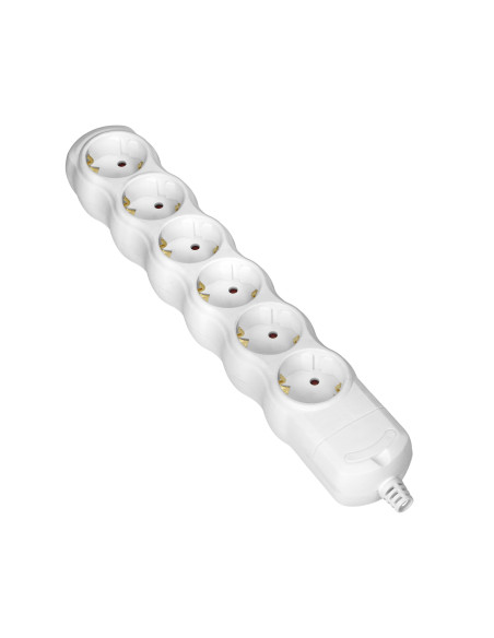 Rozgałęźnik 6x2P+Z Schuko, biały