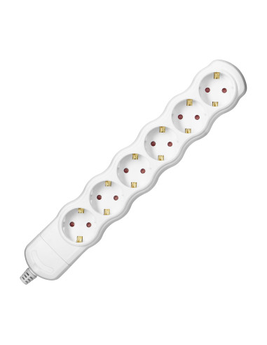 Rozgałęźnik 6x2P+Z Schuko, biały
