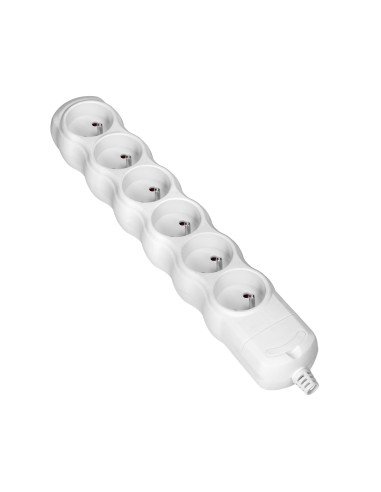 Rozgałęźnik 6x2P+Z, biały