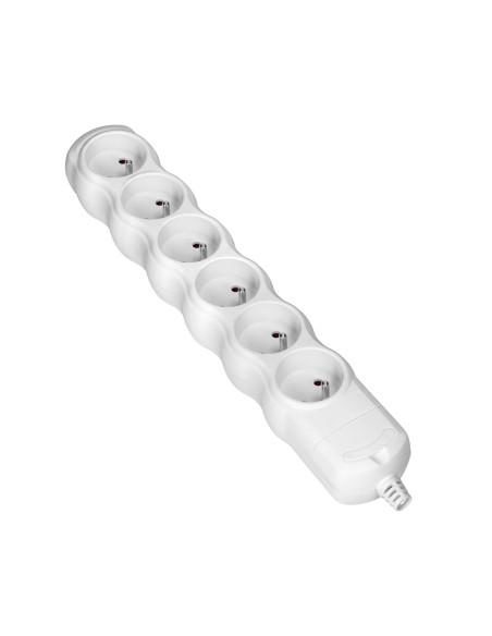 Rozgałęźnik 6x2P+Z, biały