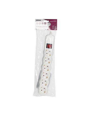 Rozgałęźnik z wyłącznikiem 6x2P+Z Schuko, biały