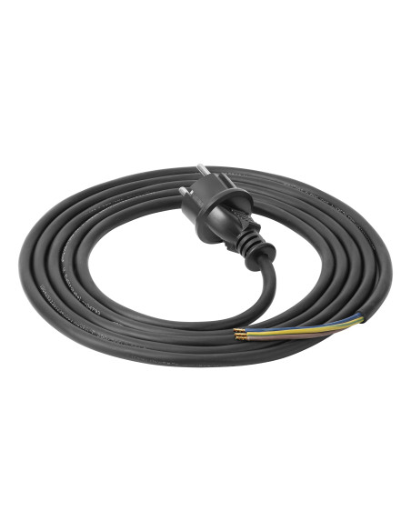 Przewód przyłączeniowy w izolacji gumowej z wtyczką Uni-Schuko H05RR-F 3x1,5mm2, 3m, czarny