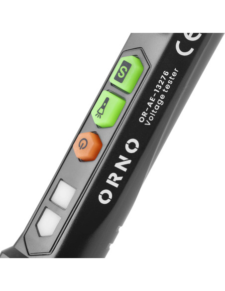 Indukcyjny tester napięcia z latarką, 12-1000V, AC/DC, czarny