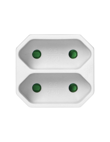 Rozgałęźnik 2x2P euro, biały, 20 szt.