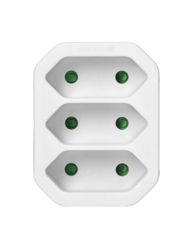 Rozgałęźnik 3x2P euro, biały