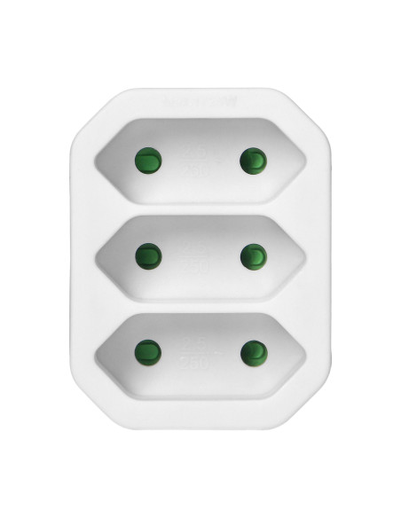Rozgałęźnik 3x2P EURO biały 20 sztuk