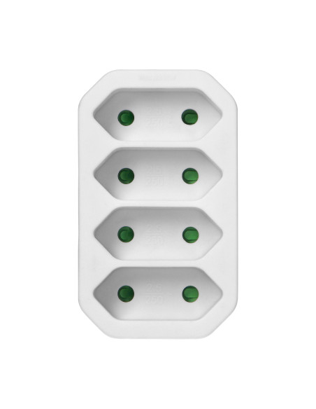 Rozgałęźnik 4x2P euro, biały