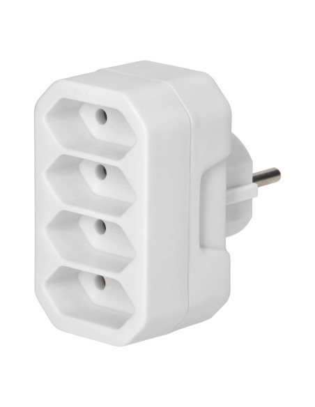 Rozgałęźnik 4x2P euro, biały