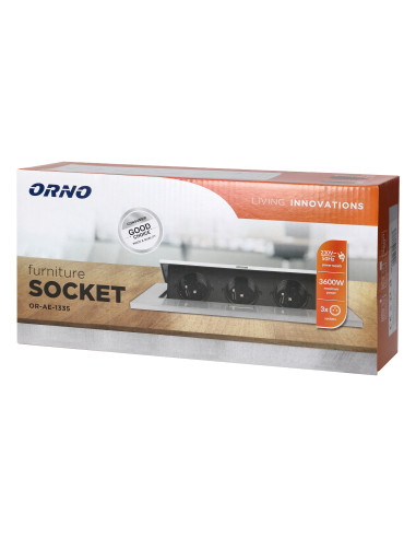 Gniazdo meblowe wpuszczane w blat z grubym...