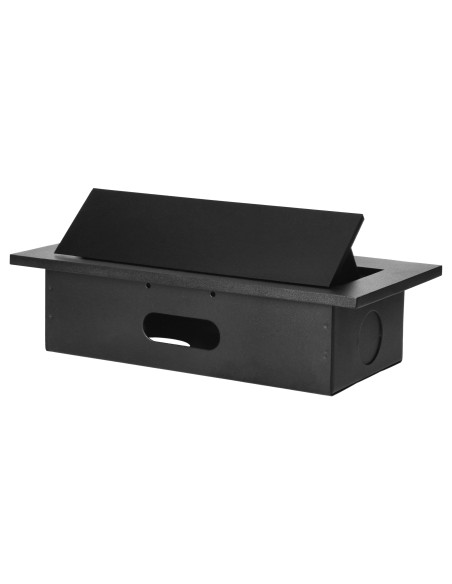 Gniazdo meblowe wpuszczane w blat z grubym rantem, 3x2P+Z, czarne