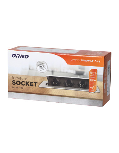 Gniazdo meblowe wpuszczane w blat z płaskim...