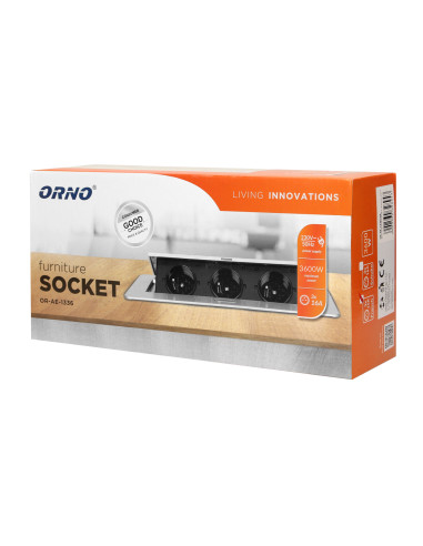 Gniazdo meblowe wpuszczane w blat z płaskim,...