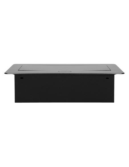 Gniazdo meblowe wpuszczane w blat z płaskim, frezowanym rantem, 3x2P+Z, grafit