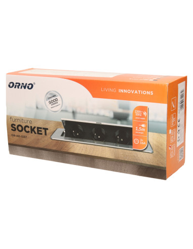 Gniazdo meblowe wpuszczane w blat z płaskim...