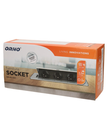 Gniazdo meblowe wpuszczane w blat z płaskim...