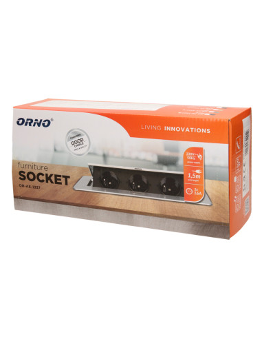 Gniazdo meblowe wpuszczane w blat z płaskim...