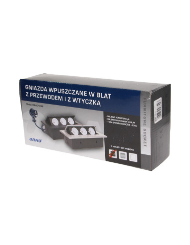 Gniazdo meblowe wpuszczane w blat z grubym...