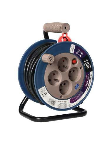 Przedłużacz bębnowy MINI, 4 gniazda 2P+Z,...