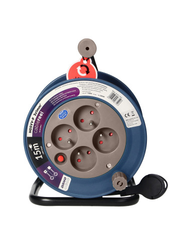 Przedłużacz bębnowy MINI, 4 gniazda 2P+Z,...