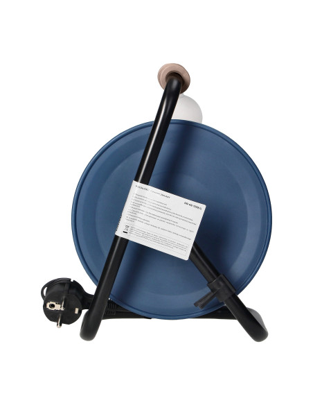 Przedłużacz bębnowy MINI, 4 gniazda 2P+Z, metalowy stojak, polwinit H05VV-F 3x1mm² , długość 15m, szary