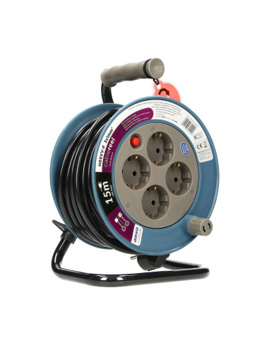 Przedłużacz bębnowy MINI, 4 gniazda 2P+Z,...