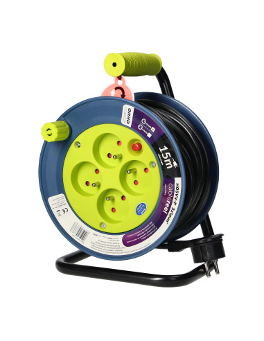 Przedłużacz bębnowy MINI, 4 gniazda 2P+Z,...