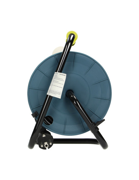  Przedłużacz bębnowy MINI, 4 gniazda 2P+Z, metalowy stojak, polwinit H05VV-F 3x1mm² , długość 15m, limonkowy,...